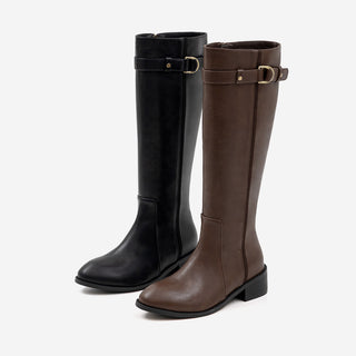 Believe Belt Mid-heel Long Boots 5cm
