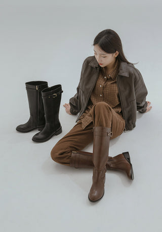 Believe Belt Mid-heel Long Boots 5cm