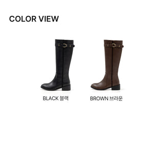 Believe Belt Mid-heel Long Boots 5cm
