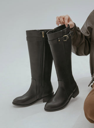 Believe Belt Mid-heel Long Boots 5cm