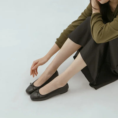 Nicoleen Ribbon Flat Shoes 1cm