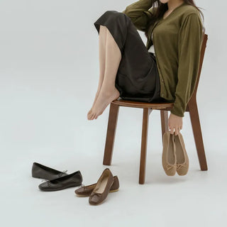 Nicoleen Ribbon Flat Shoes 1cm