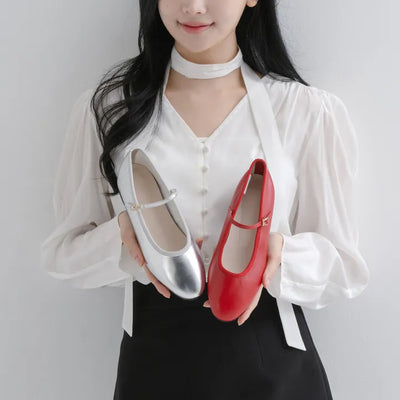 Oblen Mary Jane Flat Shoes 1cm