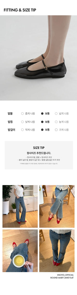 Oblen Mary Jane Flat Shoes 1cm