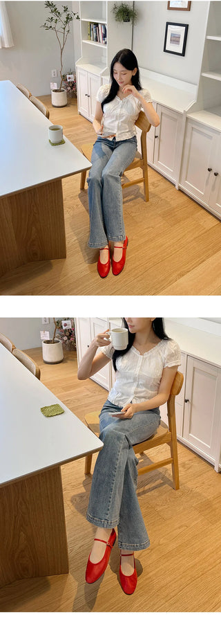 Oblen Mary Jane Flat Shoes 1cm