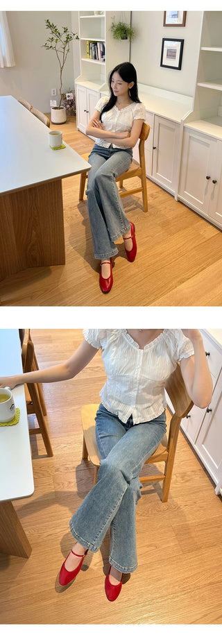 Oblen Mary Jane Flat Shoes 1cm