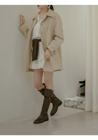 Linda Pointed Flats Long Boots 3cm