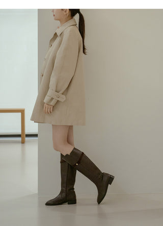 Linda Pointed Flats Long Boots 3cm