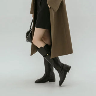 Linda Pointed Flats Long Boots 3cm