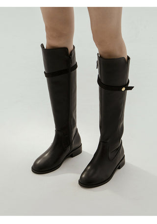 Linda Pointed Flats Long Boots 3cm