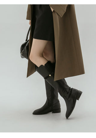 Linda Pointed Flats Long Boots 3cm