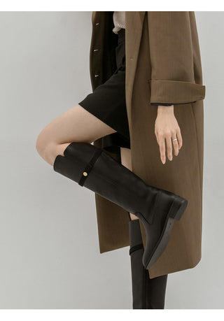 Linda Pointed Flats Long Boots 3cm