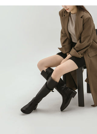 Linda Pointed Flats Long Boots 3cm