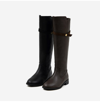 Linda Pointed Flats Long Boots 3cm