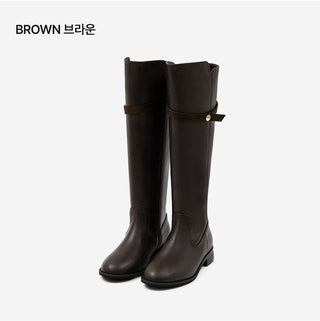 Linda Pointed Flats Long Boots 3cm