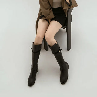 Linda Pointed Flats Long Boots 3cm