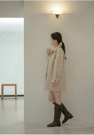 Linda Pointed Flats Long Boots 3cm