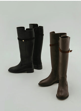 Linda Pointed Flats Long Boots 3cm