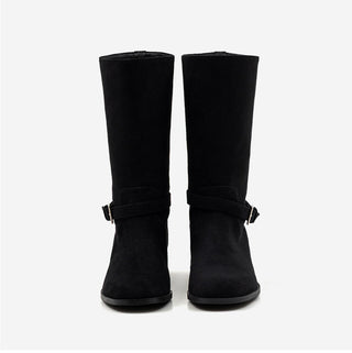 Krit Suede Flats Mid-calf Boots 3cm