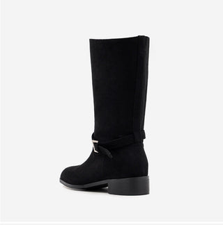 Krit Suede Flats Mid-calf Boots 3cm