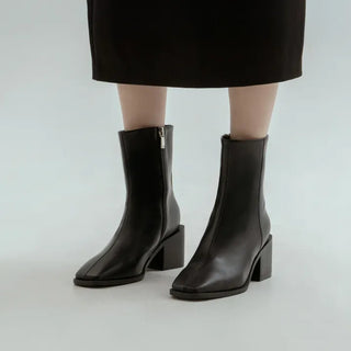 Scint Chunky Heel Ankle Boots 6cm