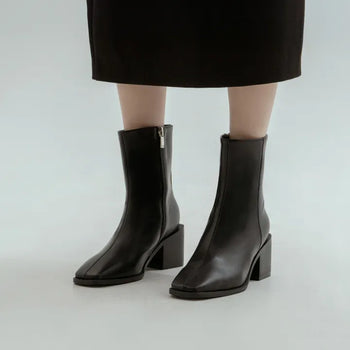 Scint Chunky Heel Ankle Boots 6cm