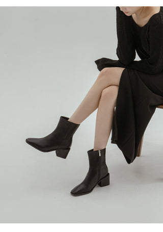 Scint Chunky Heel Ankle Boots 6cm
