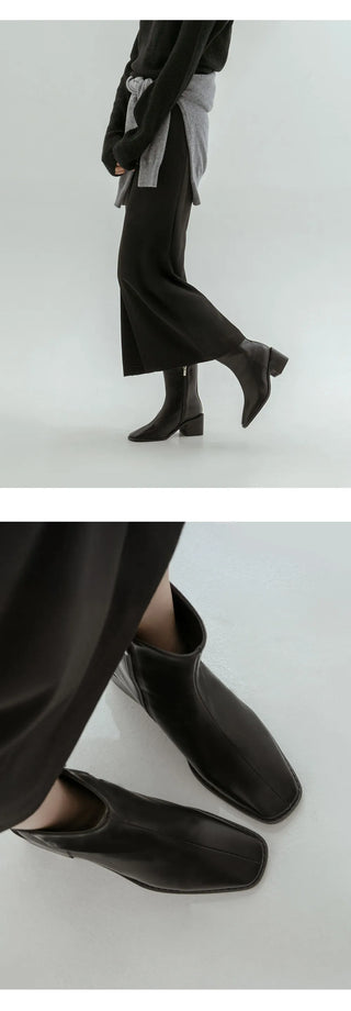Scint Chunky Heel Ankle Boots 6cm