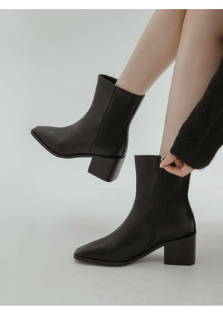 Scint Chunky Heel Ankle Boots 6cm