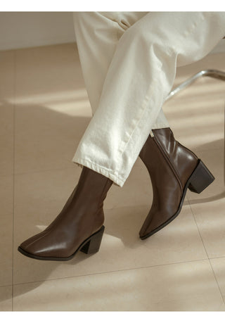 Scint Chunky Heel Ankle Boots 6cm