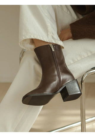 Scint Chunky Heel Ankle Boots 6cm