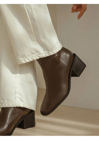 Scint Chunky Heel Ankle Boots 6cm