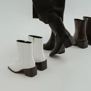 Scint Chunky Heel Ankle Boots 6cm