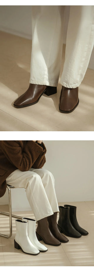 Scint Chunky Heel Ankle Boots 6cm