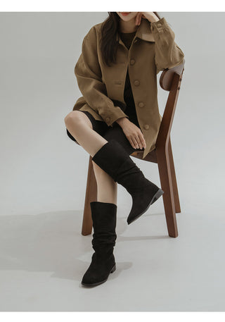 Carique Shirred Suede Boots 2cm