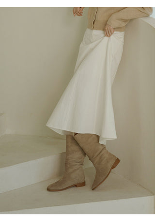 Carique Shirred Suede Boots 2cm
