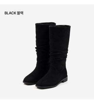 Carique Shirred Suede Boots 2cm