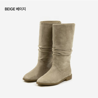 Carique Shirred Suede Boots 2cm