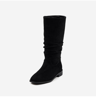 Carique Shirred Suede Boots 2cm