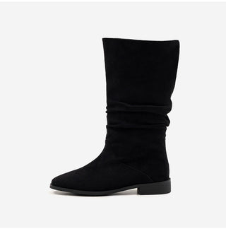 Carique Shirred Suede Boots 2cm