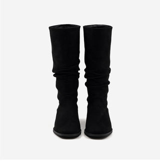 Carique Shirred Suede Boots 2cm