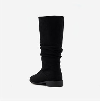 Carique Shirred Suede Boots 2cm