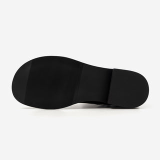 Button round-toe flats short boots 3cm