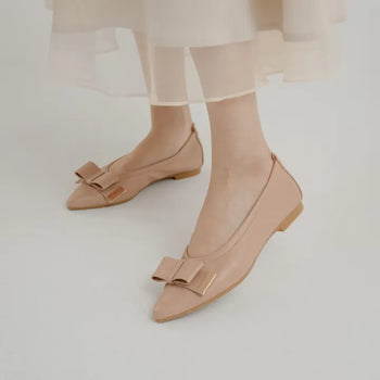 Manez Stiletto Basic Ribbon Flat Shoes 1cm