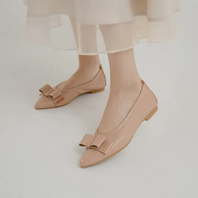 Manez Stiletto Basic Ribbon Flat Shoes 1cm