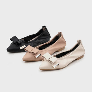 Manez Stiletto Basic Ribbon Flat Shoes 1cm