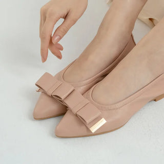 Manez Stiletto Basic Ribbon Flat Shoes 1cm