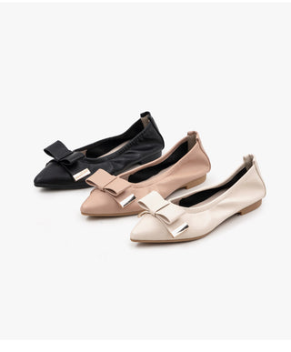 Manez Stiletto Basic Ribbon Flat Shoes 1cm
