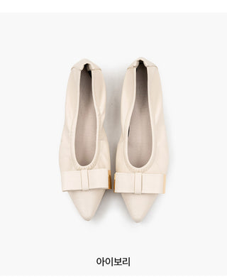 Manez Stiletto Basic Ribbon Flat Shoes 1cm