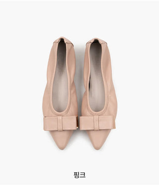 Manez Stiletto Basic Ribbon Flat Shoes 1cm